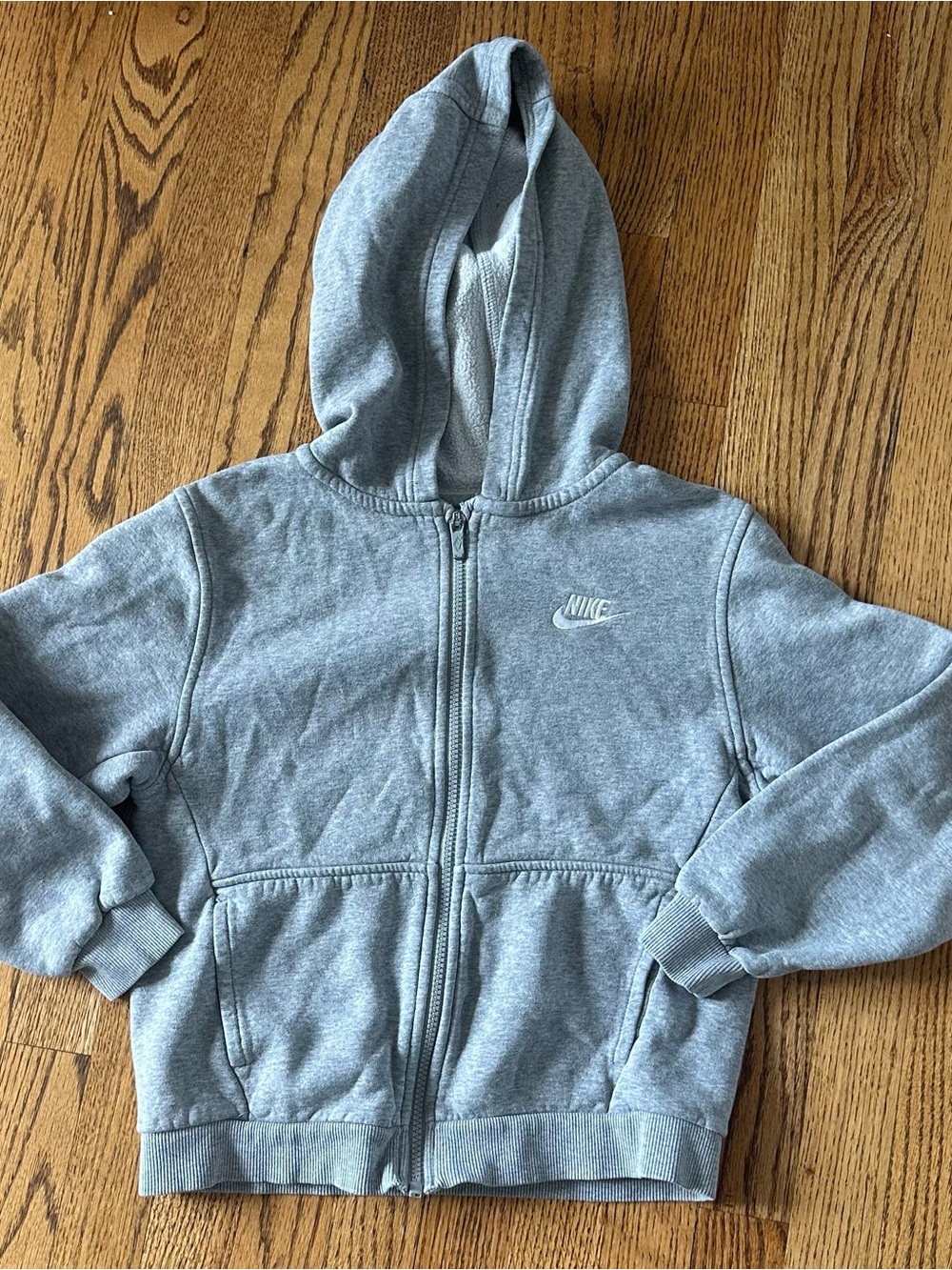 Nike Kids Light Gray Full-Zip Hooded Sweatshirt